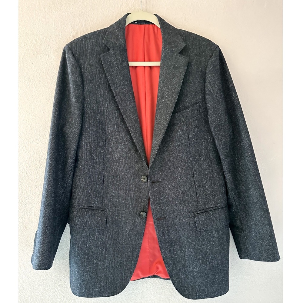 SUITSUPPLY Men's Sienna Single Breasted Wool Blue Blazer Jacket Size 46R‎